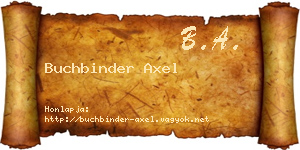 Buchbinder Axel névjegykártya